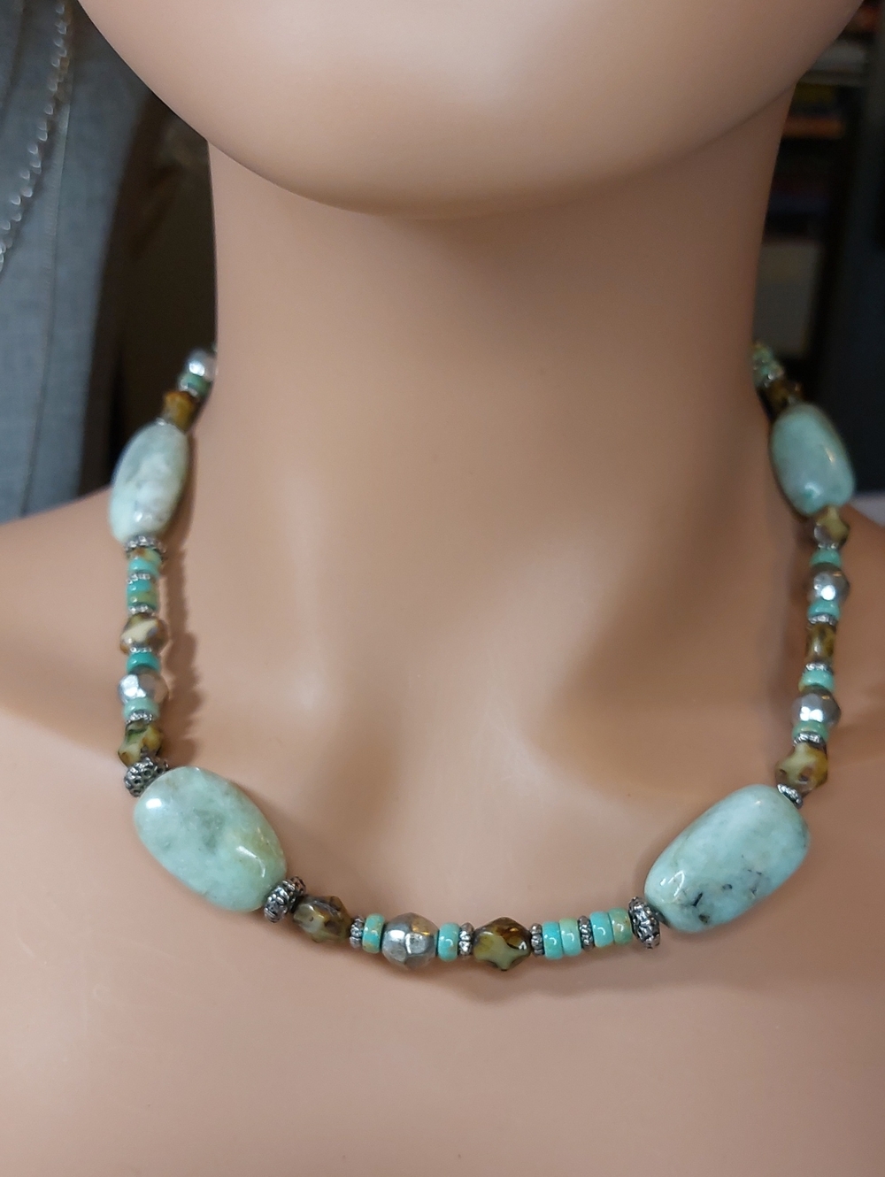Artisan Southwestern Mixed Gemstone Beaded Statement Necklace